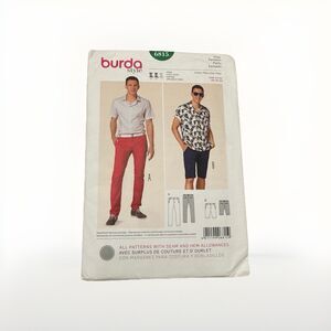 Burda Style Pattern 6815 Mens Pants Shorts US Sizes 34 to 44